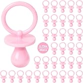 36 Plastic Pacifiers for Baby Shower Game, 2.75&rsquo;&rsquo; Baby Shower Pacifiers, Pink Pacifiers Baby Shower Decoration DIY, Gender Reveal Party Table Scatter/Baby Shower Party Favors (Pink)