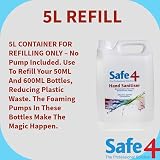 Safe4 Alcohol-Free Hand Sanitiser Foam 5L Bulk Refill Fresh Eucalyptus view 2