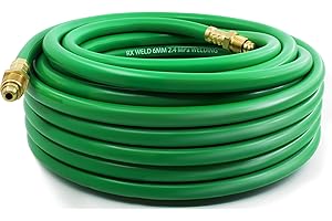 RX WELD Inert Gas Welding Hose 50FT - Argon Flow Hose, (50FT, Green)