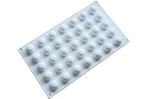 Sphere Silicone Mold, Sphere Mold, 0.9" Dia. 35 Holes Chocolate Molds, Non Stick Flexible Silicone Moulds for Cakes, Bread, M