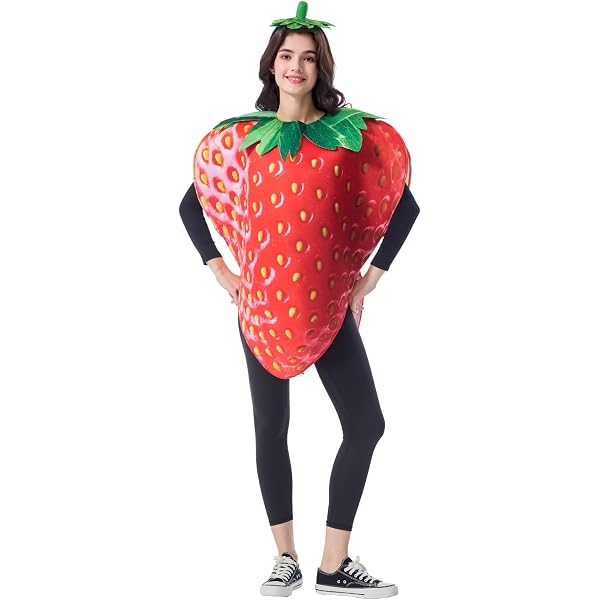 Disfraz De Fresa Para Adultos – ¡divertido, Ligero Y Cómodo! Incluye Sombrero, Vestido Y Gafas, Ideal Para Halloween, Fiestas Temáticas, Cosplay Y Eventos Locos