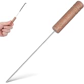 BESPORTBLE Worm Threader Tool for Fishing Stainless Steel Baiting Needle with Wood Handle Portable Carp Rigging Accessory for Freshwater and Saltwater Fish