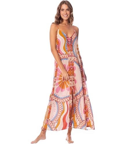 maaji boho sunrise owen midi dress 2530 Long Women Beachwear at Amazon Women's Clothing store Dress Style:Princess Dress to highlight your form nyc-store ax paris Navy Metallic