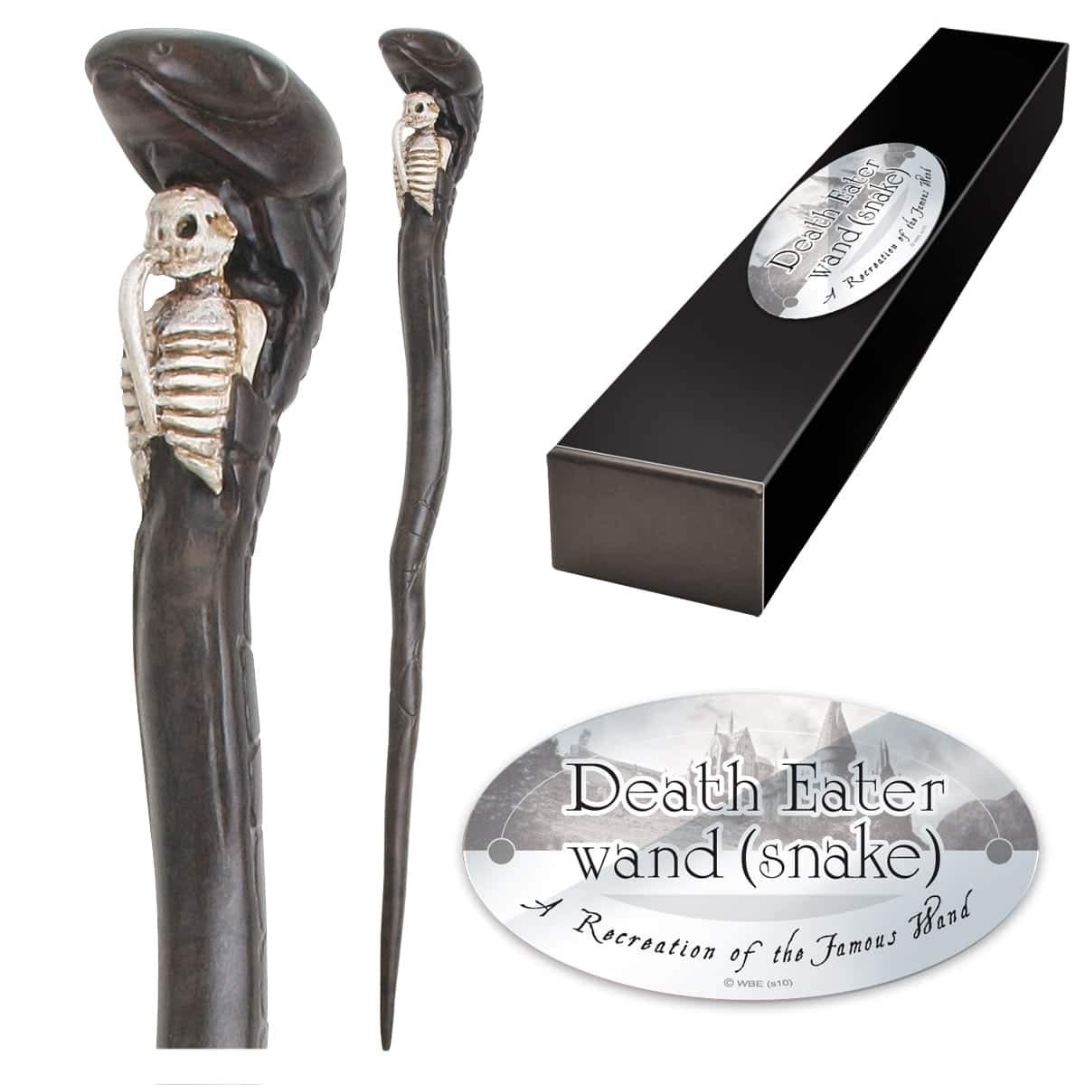 The Noble Collection Death Eater Snake Character Wand - 13in (34cm) Harry Potter Wizarding World Wand With Name Tag