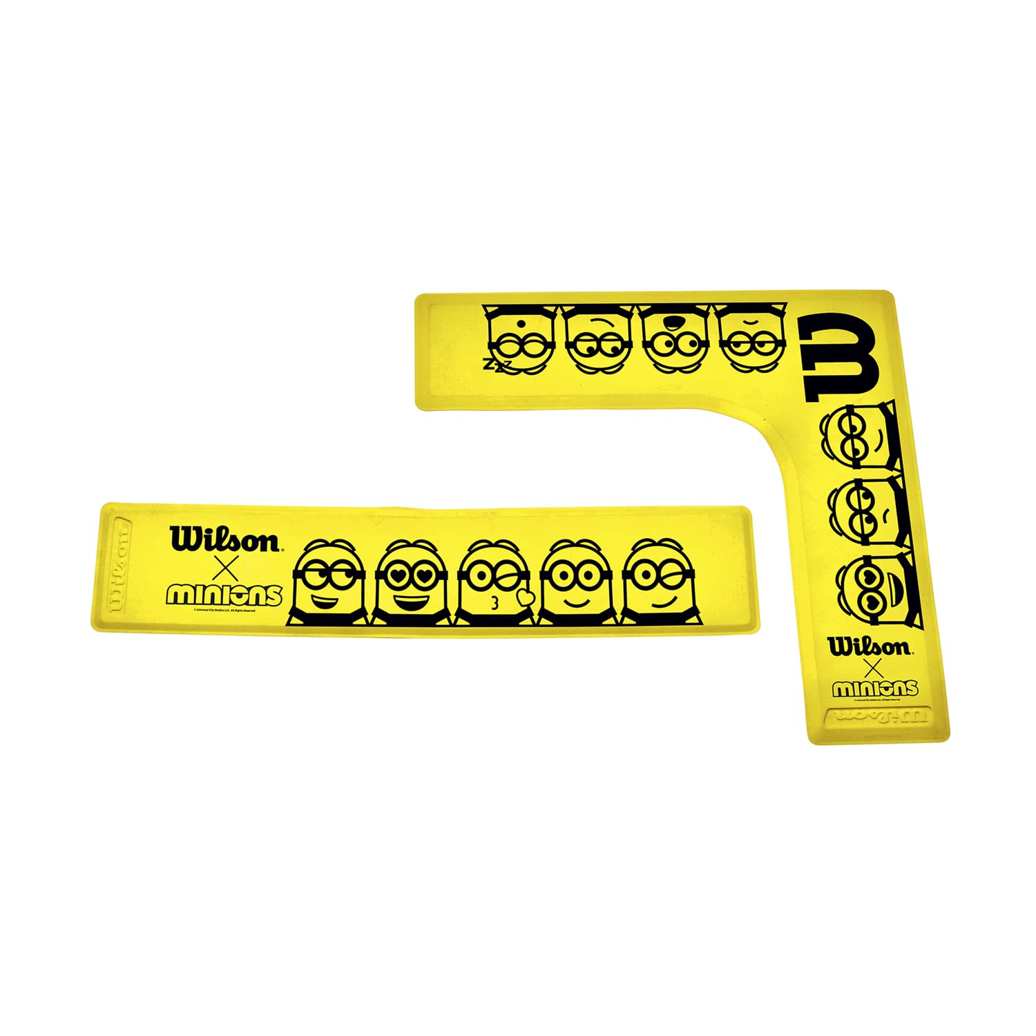 Wilson Tennis Marker Lines, Minions Theme, Straight and Corner, Rubber, Yellow, Pack of 16