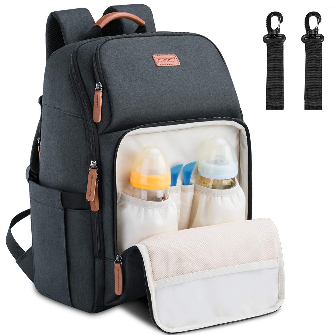 Baby Changing Bag Diaper Nappy Rucksack Backpack Multi-Function Water Resistant Travel for Mom and Dad Black