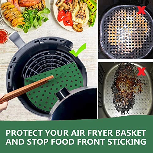 Reusable Air Fryer Liners Round NonStick Basket Mats Silicone Air