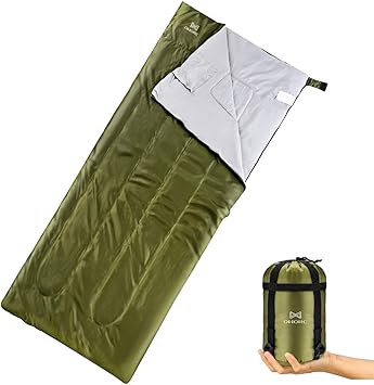 Amazon Omorc 寝袋 封筒型 両用型 ブランケット シュラフ コンパクト 1人用 2人用 連結可能 軽量 保温 防水 春 夏 秋用 アウトドア キャンプ 洗濯可 登山 車中泊 防災 来客用 会社休憩 圧縮収納袋付き Omorc 寝袋 シュラフ