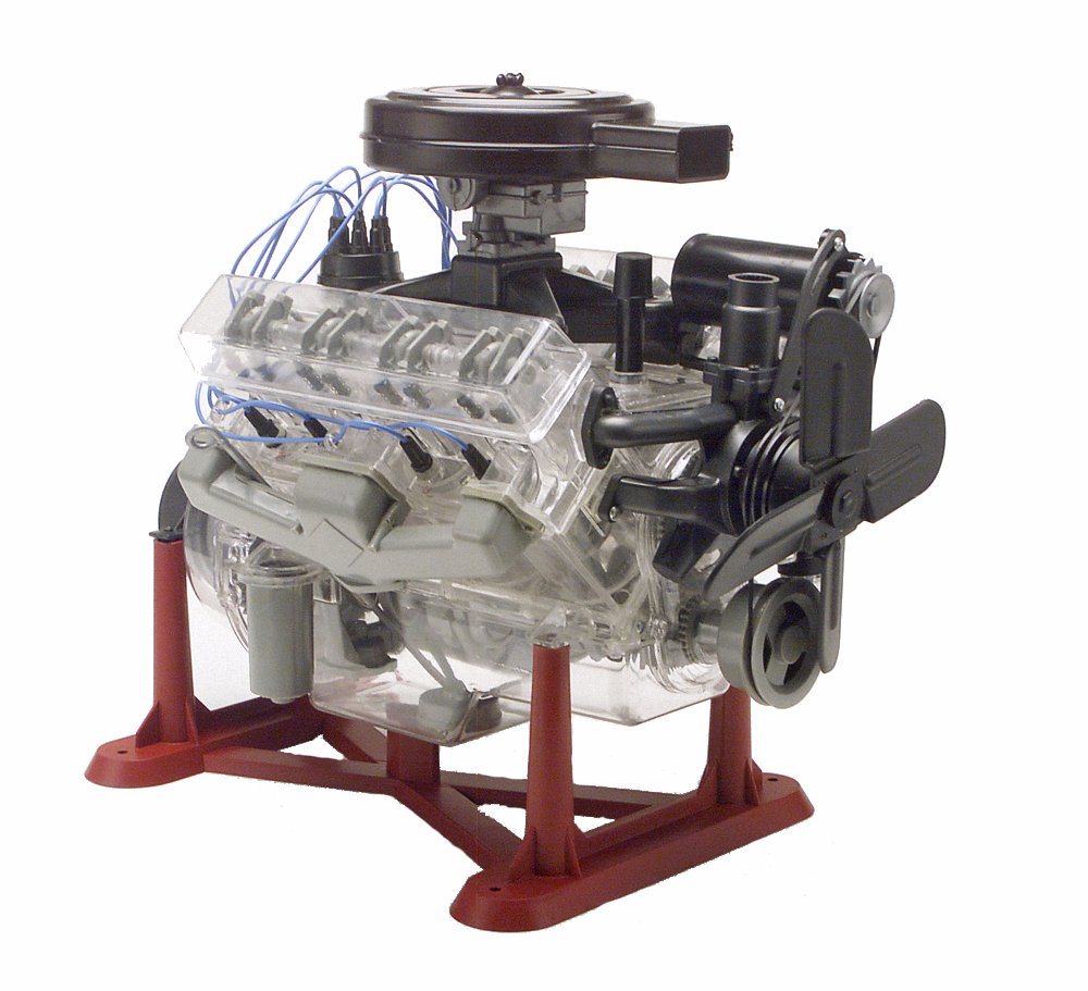 What comes in a mini V-8 engine kit?