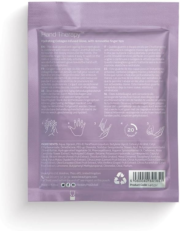 BEAUTYPRO HAND THERAPY Hand Mask Moisturising Gloves Anti-Ageing Treatment Dry Cracked Hand Removeable Tips Safe with Natural Gel & Extensions Nails Skincare Award Winning Brand - Image 3