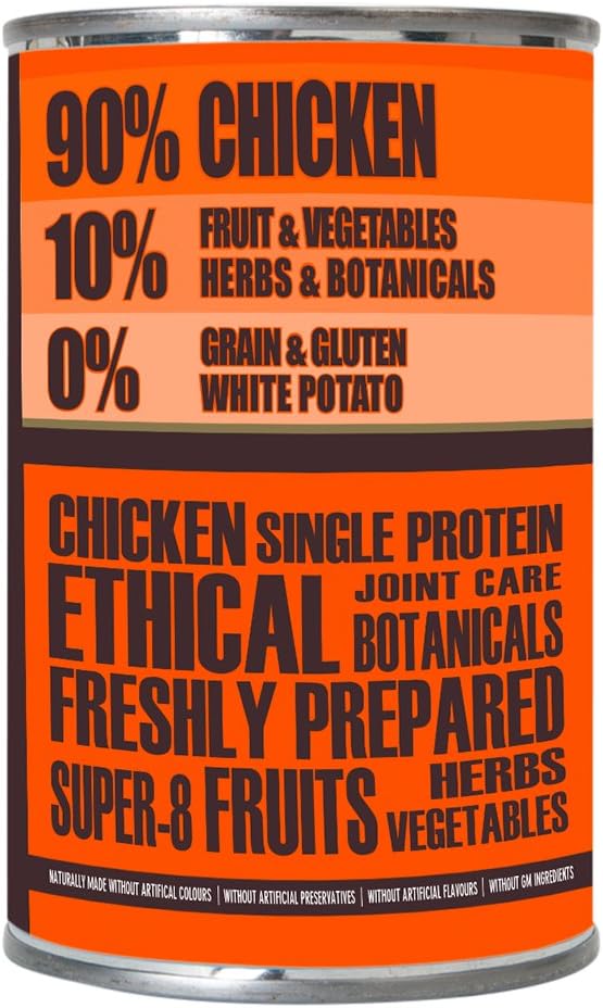 AATU 90/10 Wet Dog Food in a Tin, Chicken (6x400g), Grain Free Recipe, No Artificial Ingredients - Image 3