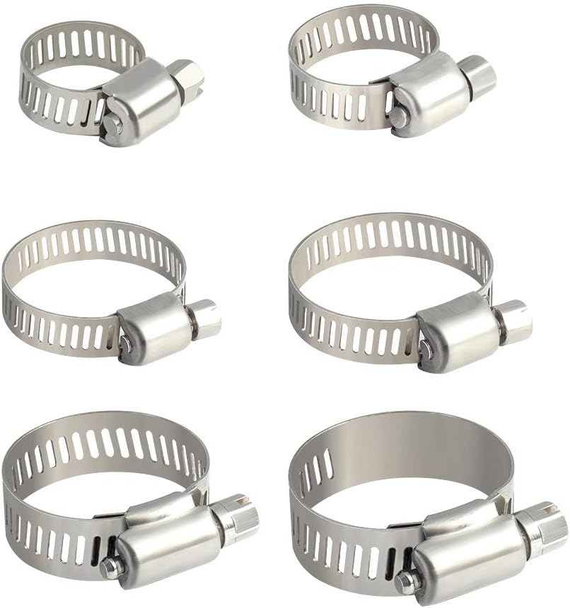 FEPITO 30pcs Hose Clips Adjustable 1038mm Range Stainless Steel Hose