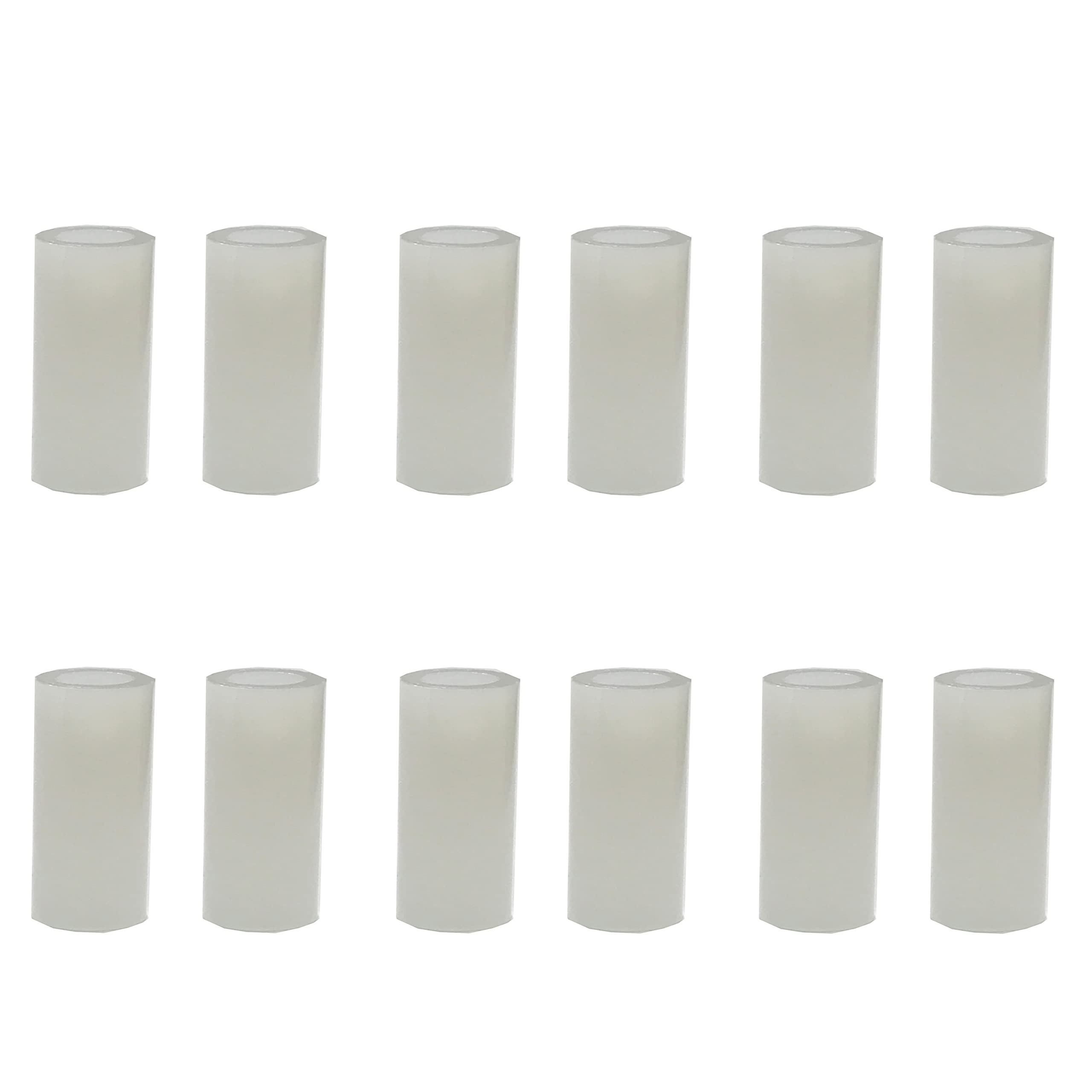 M4 x 20mm White Nylon SPACERS Plastic Standoff Washers Outside Diameter 8mm (Pack of 12) โ image 1