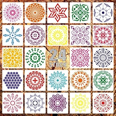 PRETTYSUNSHINE mandala malluppsättning, 24 stycken stora 