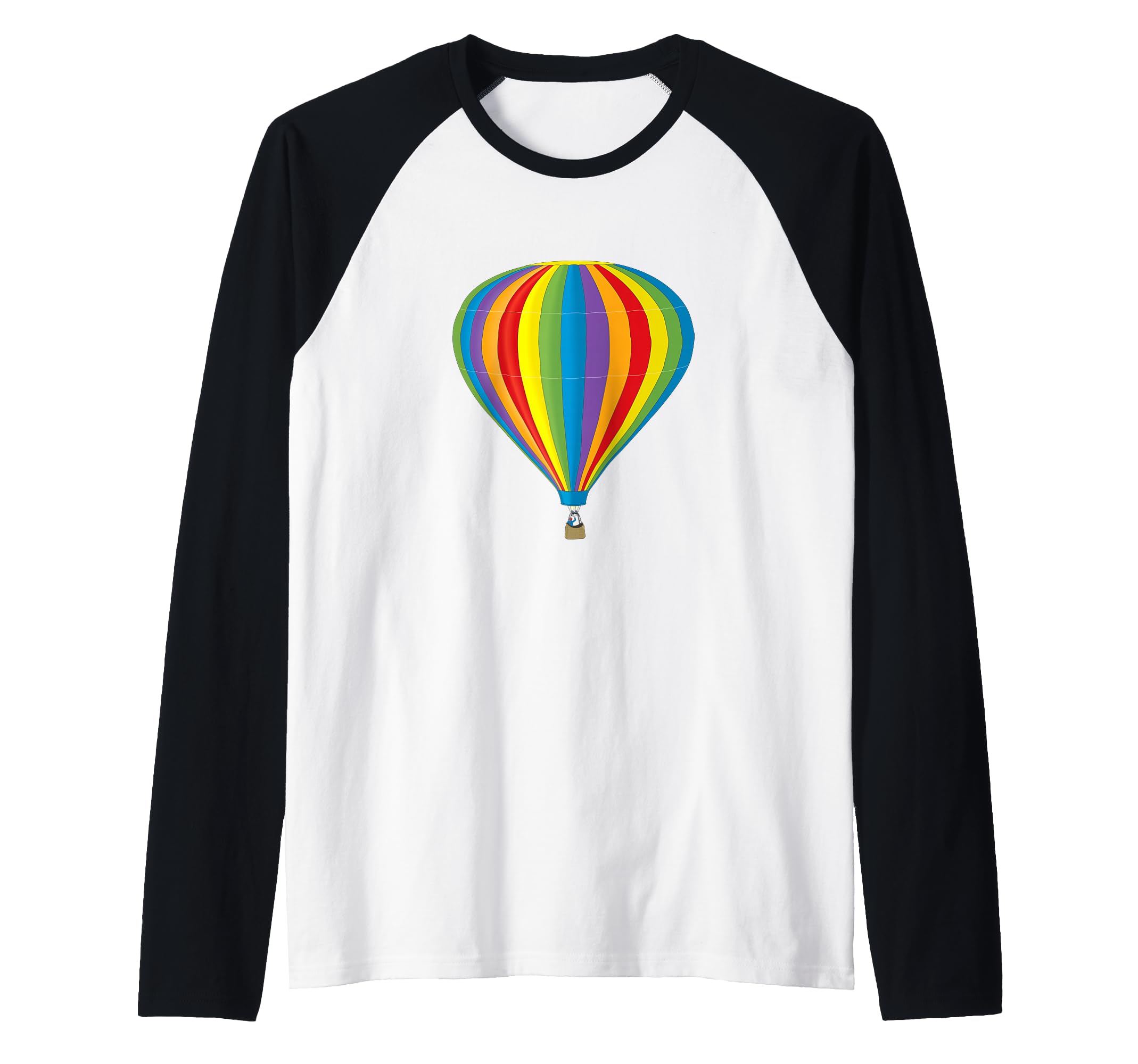 Colorful Hot Air Balloon Travel Adventure Sky Balloon Ride Raglan Baseball Tee