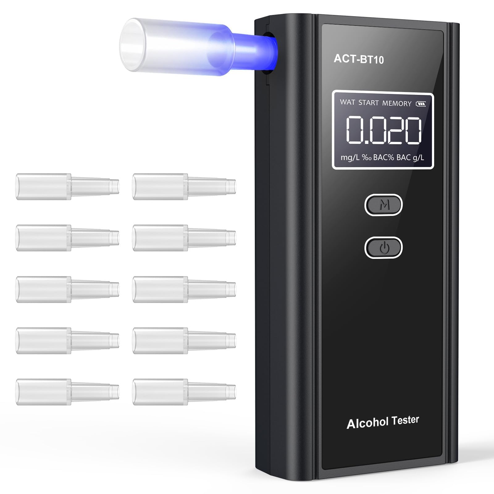 Photo 1 of Homealexa Portable Breath Alcohol Monitor – Personal-Use LCD Breath Checker with 10 Mouthpieces, Compact Device for Home, Car, Party Safety Awareness