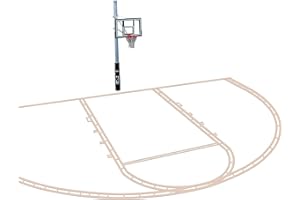 ZIVPLAY Basketball Court Marking Kit Basketball Court Stencil Kit for Concrete Driveway to Paint Basketball Court Lines Half Court High School Regulation Size 39.6' x 21'