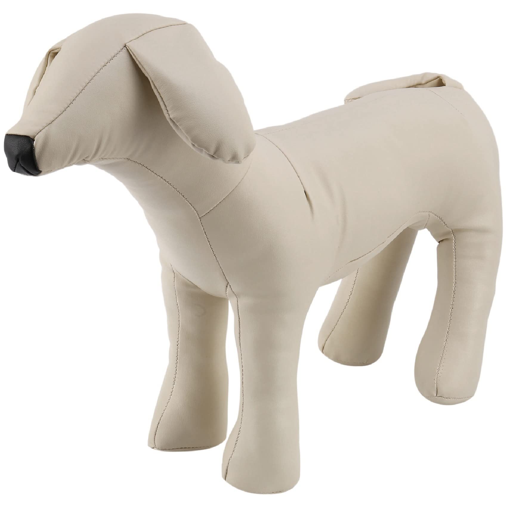 Pvczool Model Leather Dog Mannequins Standing Position Dog Models Toys Pet Animal Shop Display Mannequin White