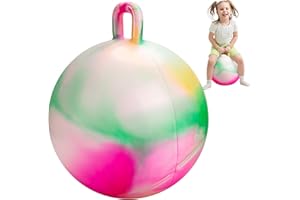 INPODAK Hopper Ball 18 Inch Bouncy Ball with Handle for Kids, Hippity Hop Jumping Bouncer Hopping Toy for Boys and Girls Ages 3-6 with Pump and Gift Box for Birthday