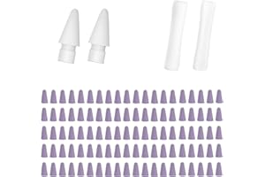 YBSUCLD 100pcs Silicone Nib Sleeves，2pcs Replacement Tips and 2pcs Silicone Pencil Case Compatible with Apple Pencil1/2/Pro/USB-C Suitable for iPencil Nib for iPad Pencil