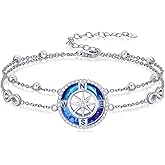 Cargari Sea Turtle/Dolphin/Starfish/Seashell/Compass Bracelet for Women 925 Sterling Silver Ocean Wave Anklet Summer Hawaiian Jewelry Gift for Her