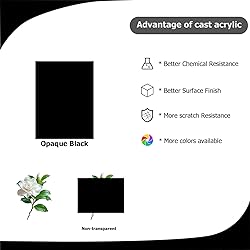Eszeoee 2 Pack 12'' x 16'' Opaque Black Acrylic