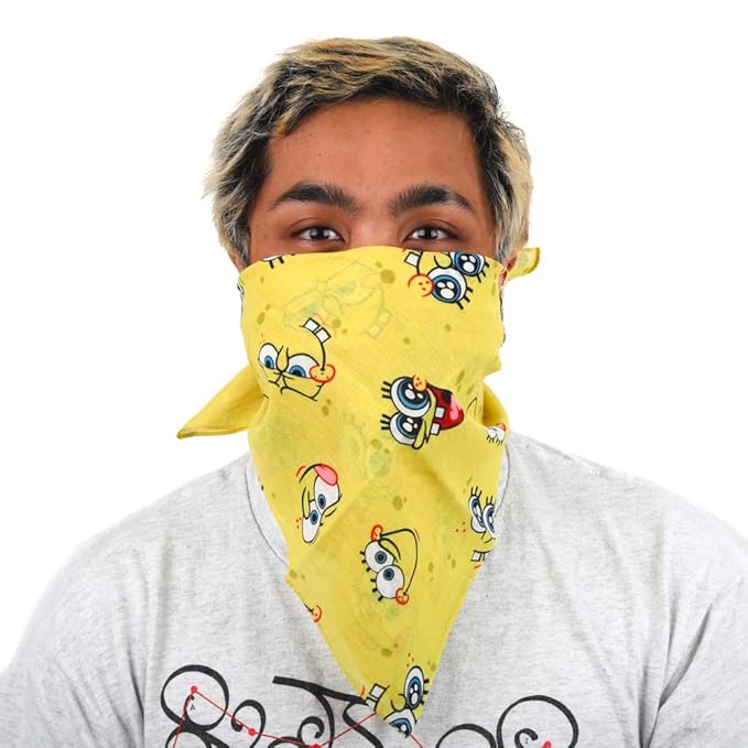 Spongebob Squarepants Cartoon Character Adult Yellow Bandana Amazon.in