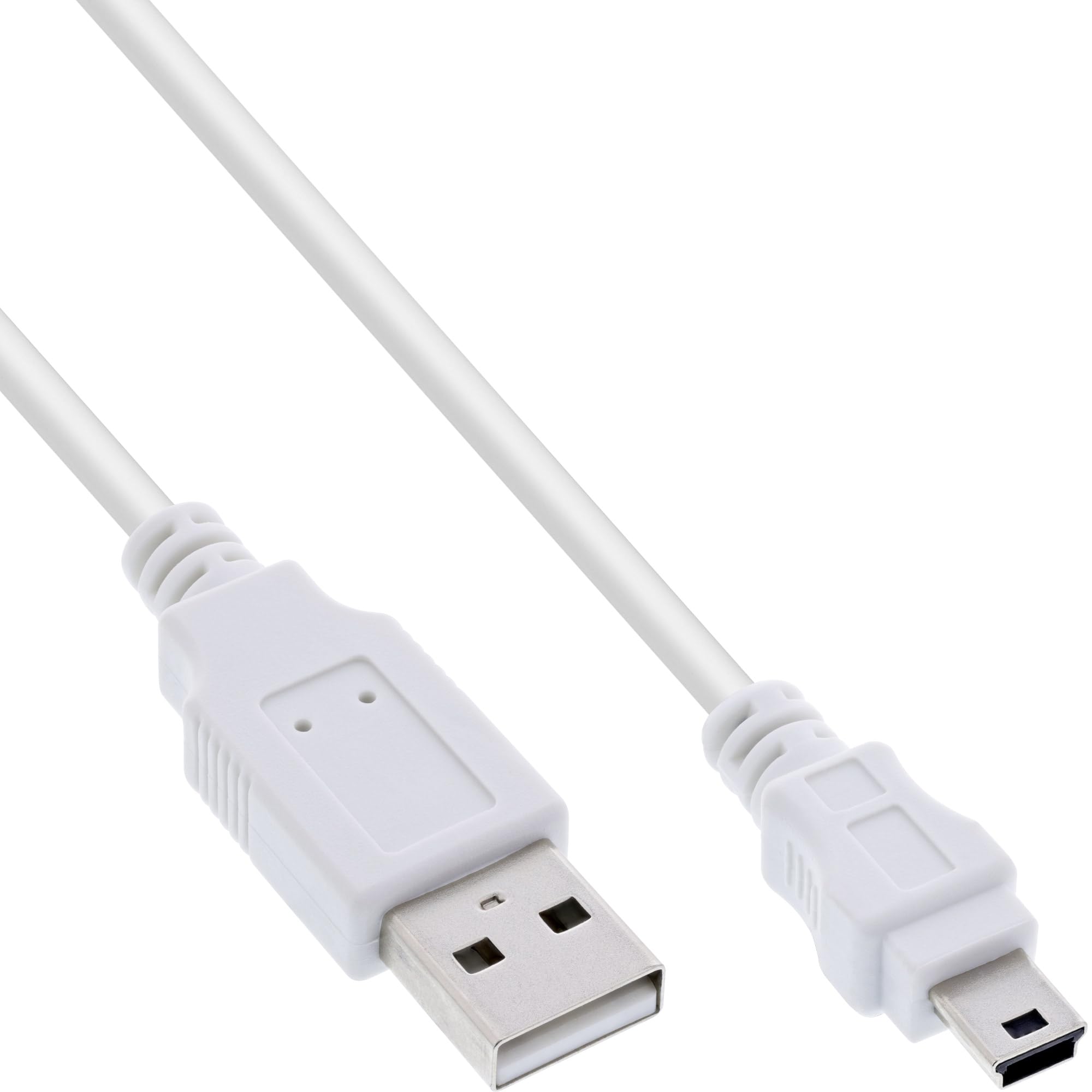 InLine 1m USB Cable - USB A to Mini-USB B - White - 2.0 - Male to Male - Compatible with Sony, Camera & Other Devices