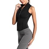 Flygo Women's Full Zip Sleeveless Workout Yoga Active Jacket Vest Golf Shirts
