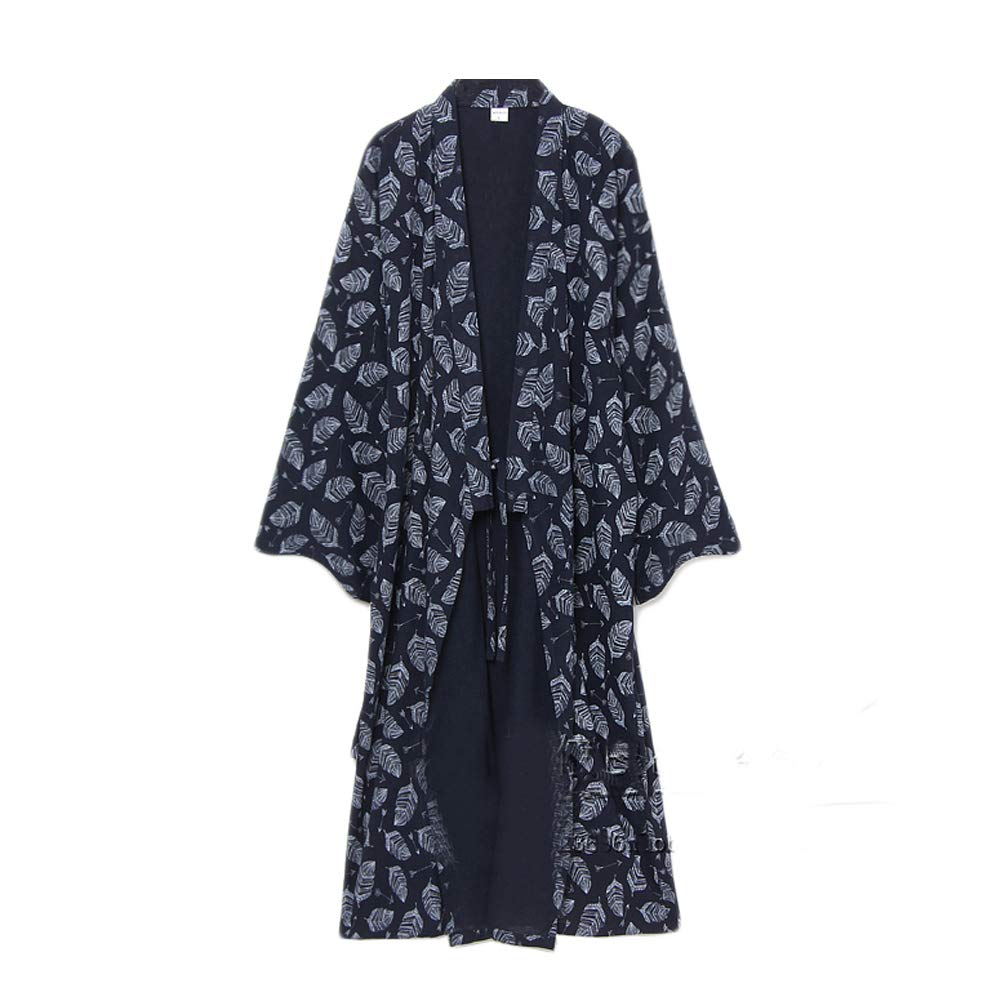 thefancypumpkin Jinbei Men's Japanese Yukata Kimono, Navy0195L, L