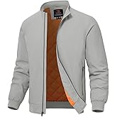 TBMPOY Men's Winter Lightweight Bomber Jackets Water Resistant Fall Casual Windbreakers Quilted Full Zip Windproof Work Coats