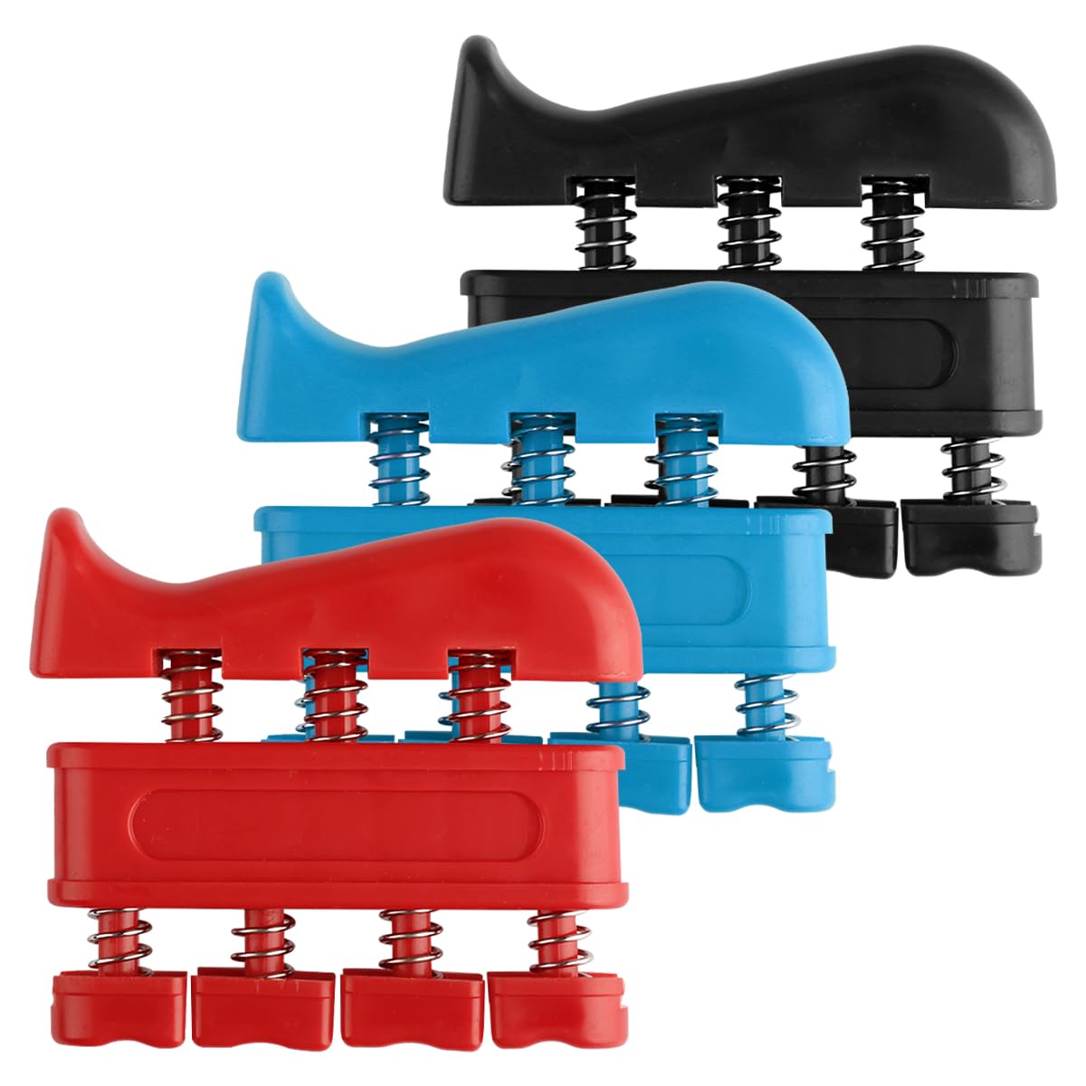 Thyonta 3PCS Finger Grip Trainer Portable and Durable Rehab Bi-Directional Finger Grip Strength Trainer for Rehabilitation Exercises（Three Colours）