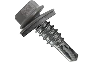 JAKE SALES #14 x 7/8" Metal to Metal Type #1 (250) Charcoal 5/16" Hex Head -Drill Point - Stitch Tek - Metal to Metal Roofing Screws. 9/16" EPDM Washer