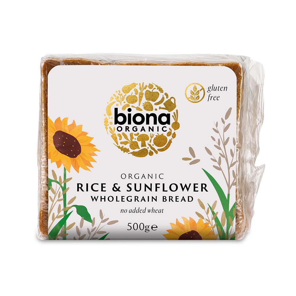 Biona Organic Rice Bread with Sunflower Seed 500g (Pack of 6)