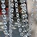 VOVOV 20FT Clear Crystal Garland Chandelier Octagon Beads Chain Beaded Trim