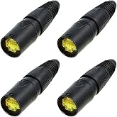 (4-Pack) Genuine Neutrik NE8MX-B-1 Ethercon Cable Connector Black Chromium Housing