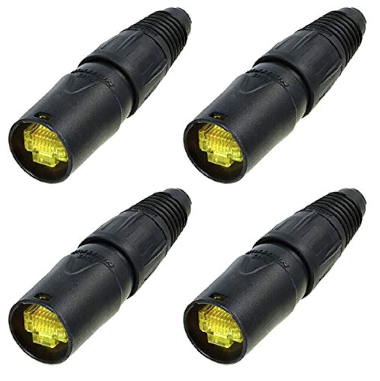 View 1 of (4-Pack) Genuine Neutrik NE8MX-B-1 Ethercon Cable Connector Black Chromium Housing