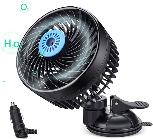 Amazon Com Bestfire 12v Fan Car Fan With Negative Lons Feature Vehicle Fan Air Purifier Suction Cup Stepless Dashboard Electric Car Fan Cooling Air Circulator Automobile Fan With Cigarette Lighter Plug Home