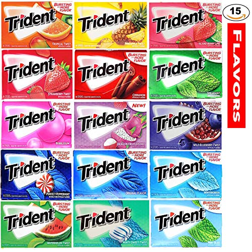 TRIDENT Sugar Free Chewing Gum - Ultimate Gum Variety Pack Assortment of (15 Delicious Flavors 210 Total Sticks)