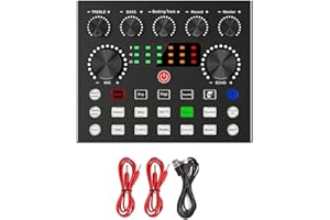 Luejnbogty V8S Live External Sound Card Voice Changer Sound Card with Multiple Sound Effects for Live Recording Home KTV Voic