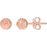 14Kt Rose Gold Womens 6mm Ball Stud Earrings
