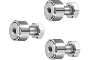 uxcell 3Pcs Cam Follower Track Runner Bearings CF10/KRV22 X Needle Roller Stud Track Bearing, 22mm Roller Diameter, M10 Stud 