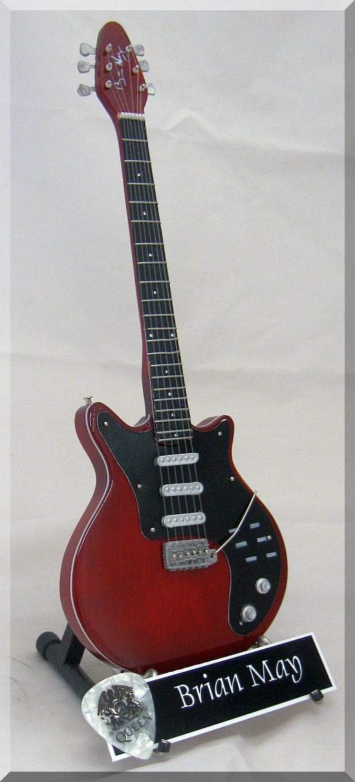 BRIAN MAY Miniature Guitar Queen Freddie Mercury w/Guitar Pick