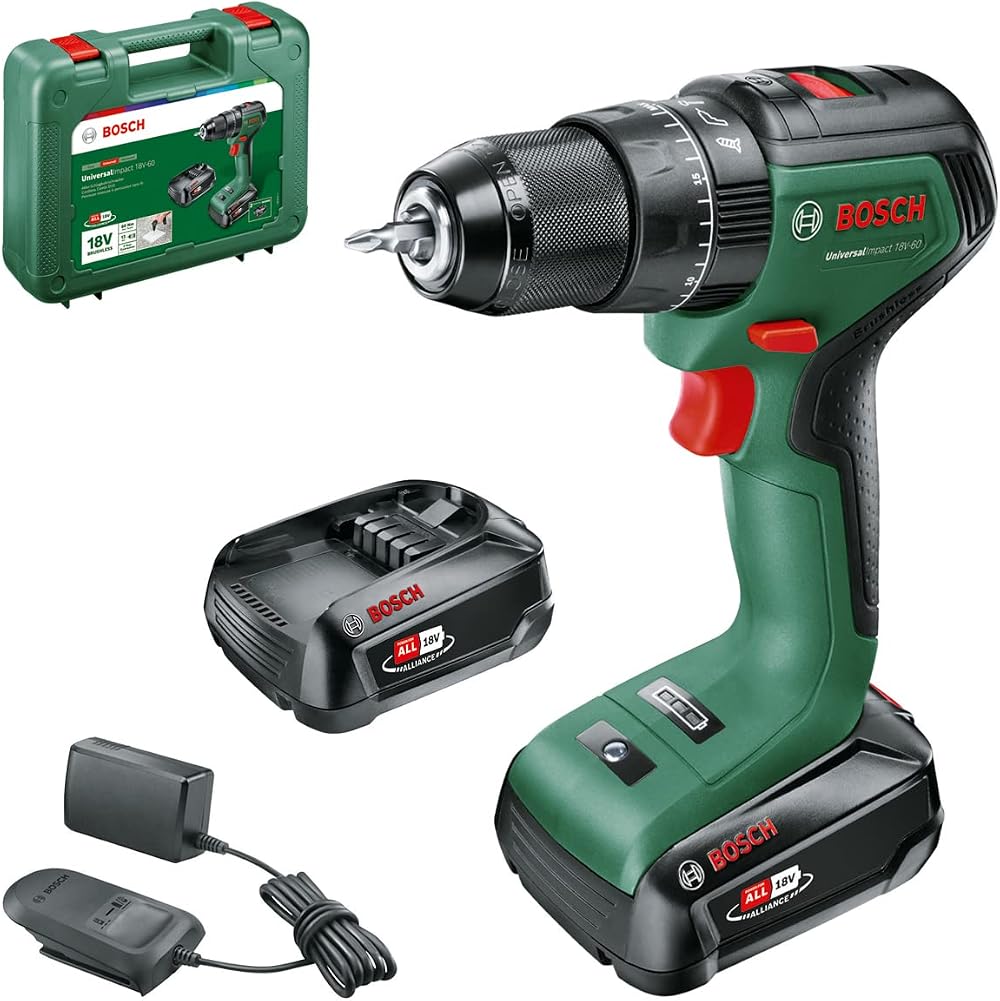 Bosch UniversalImpact 18V-60 Cordless Combi Drill 2 Batteries Case