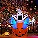 PETUOL Halloween Inflatable Decoration Pumpkin Ghost,5 Foot Airblown Pumpkin with 3 Ghosts for Home Yard Garden Indoor and Outdoor Decor Led Breath Light