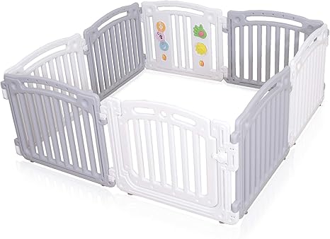 grey playpen baby