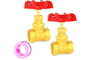 GASHER 2PCS Brass industrial Globe Valve, 1/2" NPT DN15 Female with Wheel Handle,Globe Valve Tool For Water, Oil, Gas