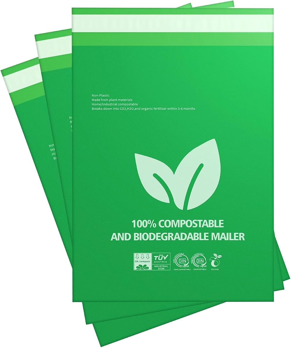 leaf boat Eco Mailing Bags 12x16" Biodegradable Compostable EN13432 Certified