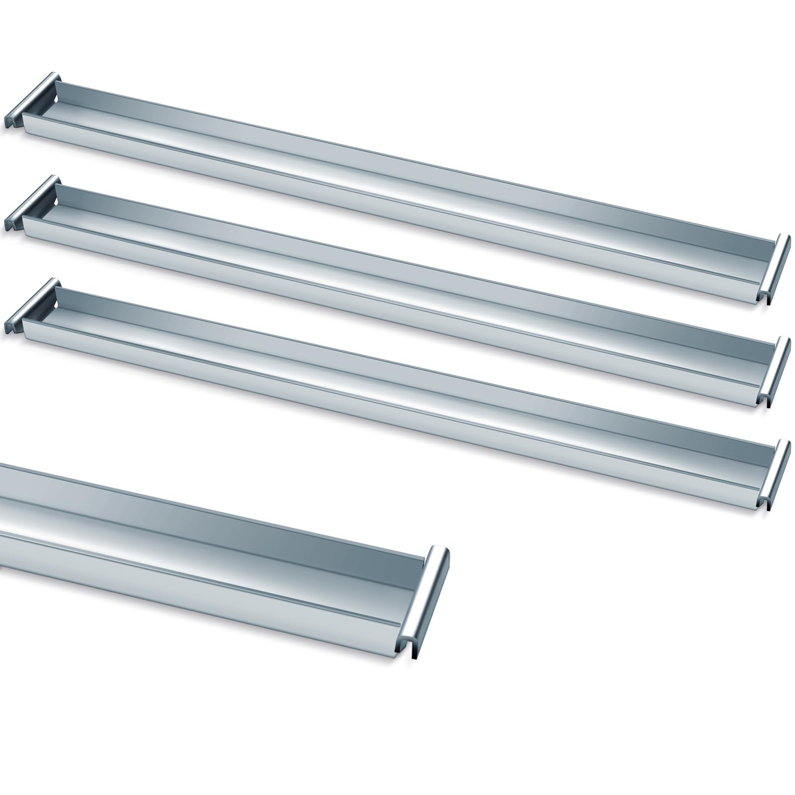 Photo 1 of Dinifee 4 Pack Front-to-Back File Drawer Rails for Hanging File Cabinet Drawer Inside Bar Rails Cabinet Parts (Silver)