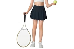 LETAOTAO Girls' Tennis Skirt Golf Skort Kids Athletic with Zip Pockets and Shorts UPF50+